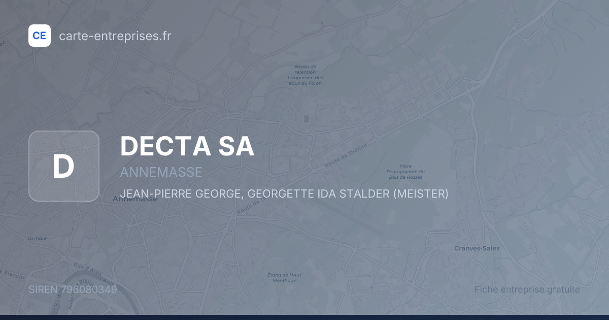 DECTA SA — 796080349 — fiche entreprise