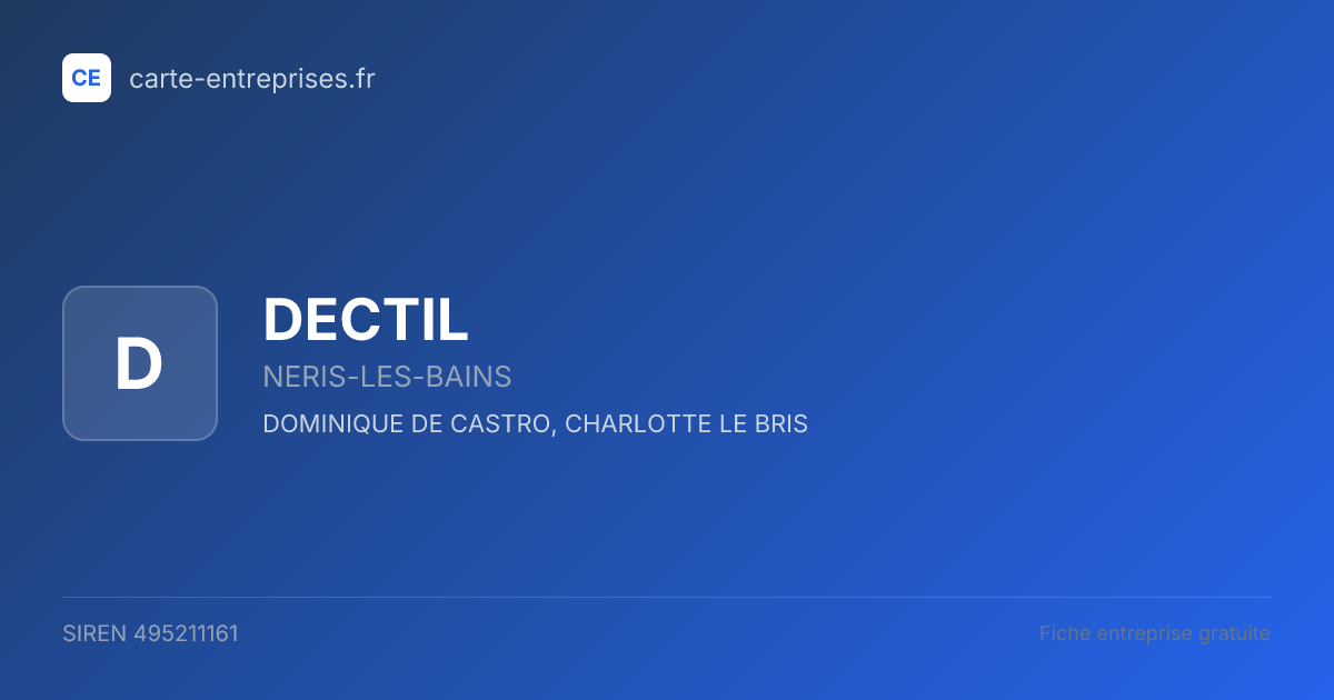 DECTIL — 495211161 — fiche entreprise