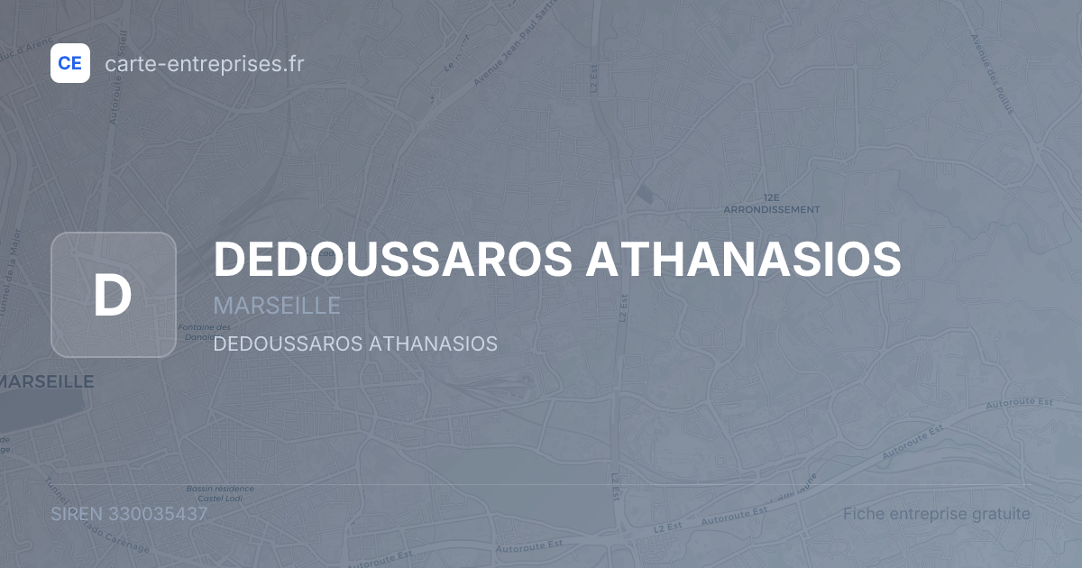 DEDOUSSAROS ATHANASIOS — 330035437 — fiche entreprise
