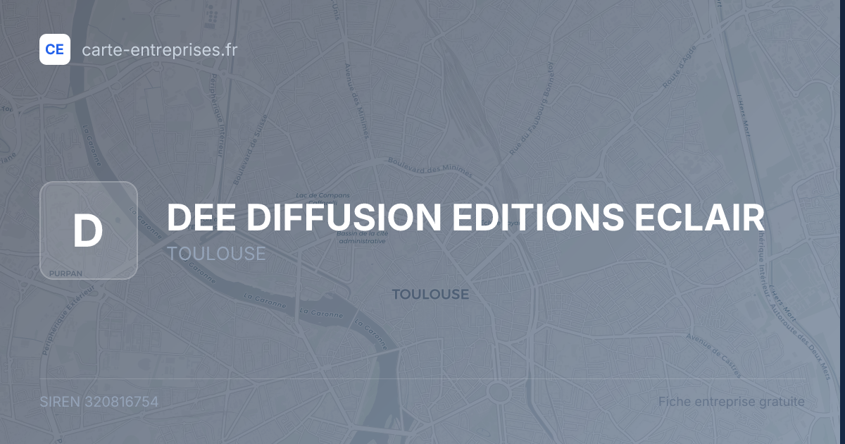 DEE DIFFUSION EDITIONS ECLAIR — 320816754 — fiche entreprise
