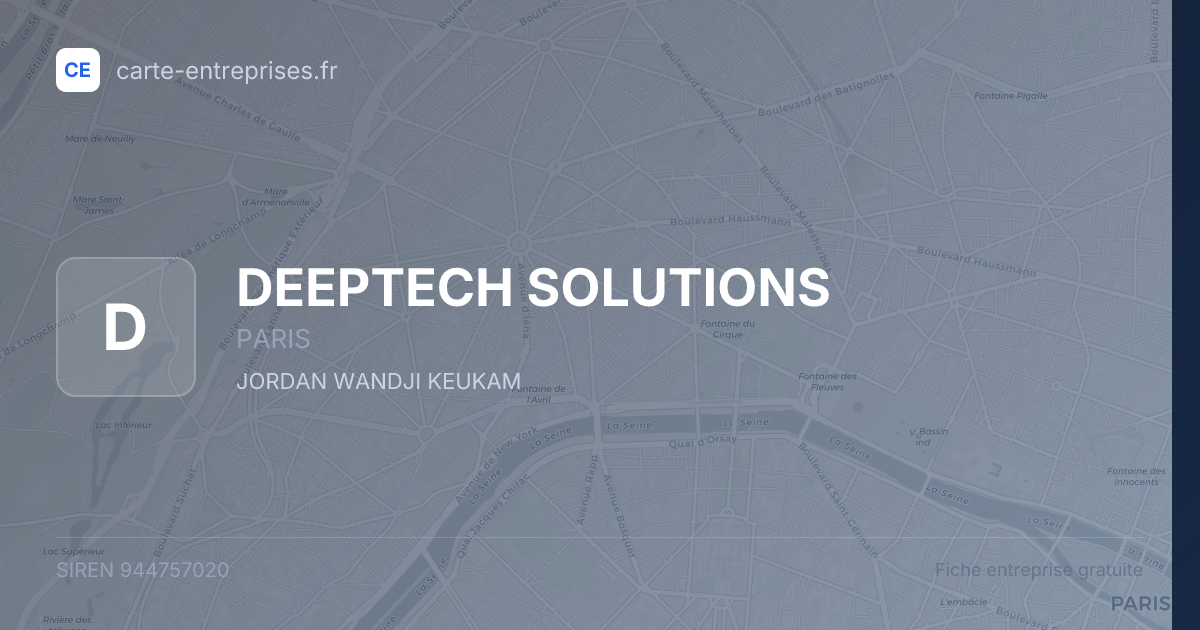 DEEPTECH SOLUTIONS — 944757020 — fiche entreprise