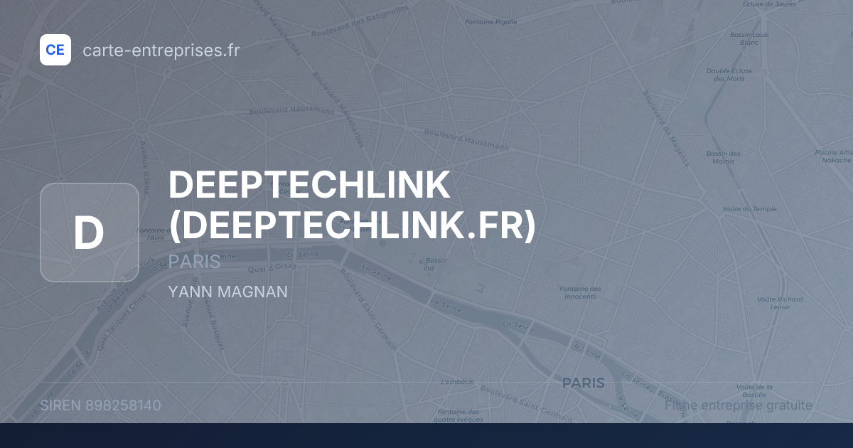 DEEPTECHLINK (DEEPTECHLINK.FR) — 898258140 — fiche entreprise
