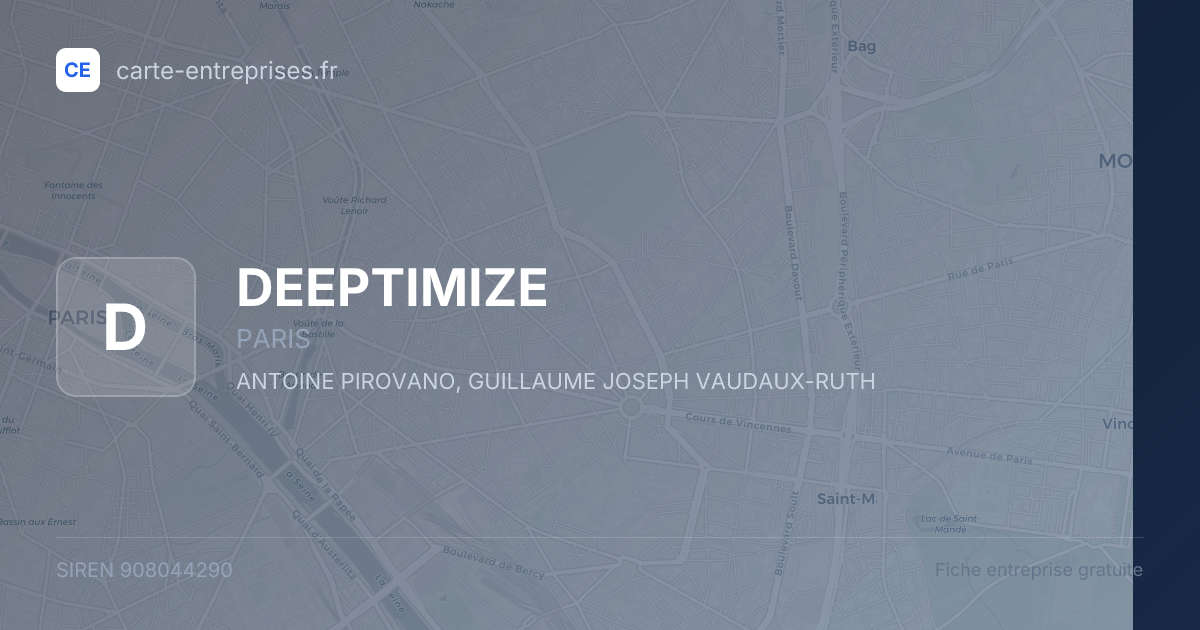 DEEPTIMIZE — 908044290 — fiche entreprise