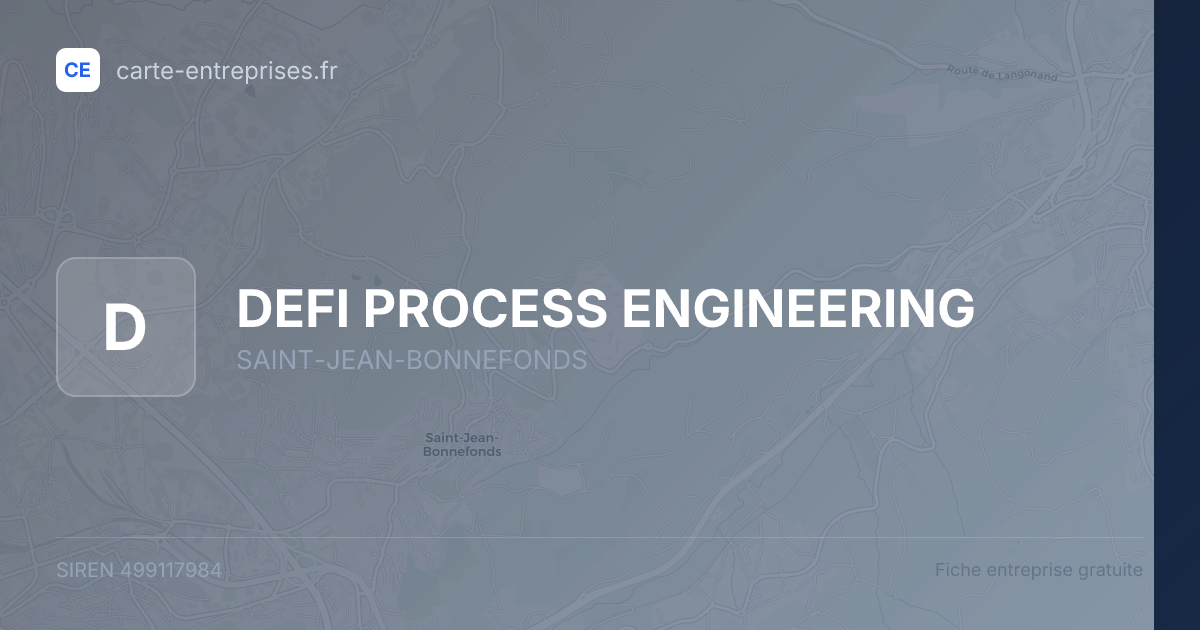 DEFI PROCESS ENGINEERING — 499117984 — fiche entreprise