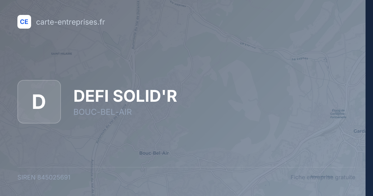 DEFI SOLID'R — 845025691 — fiche entreprise