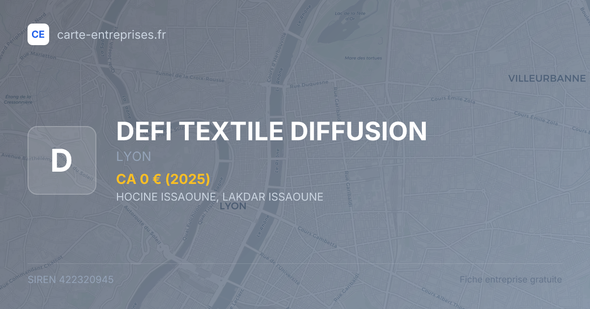 DEFI TEXTILE DIFFUSION — 422320945 — fiche entreprise