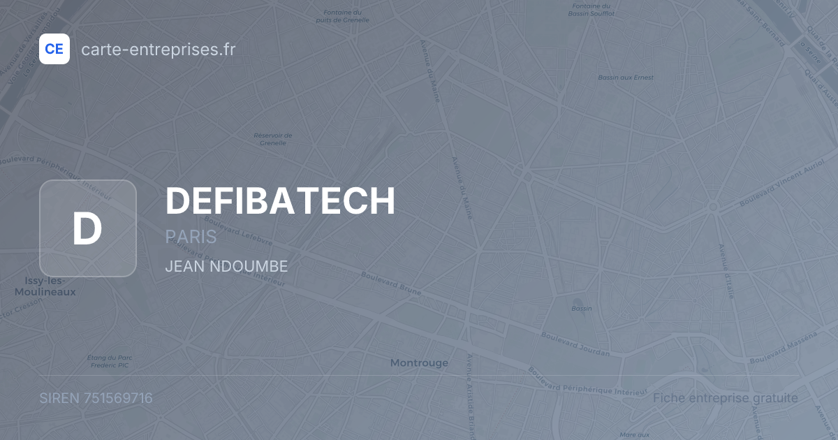 DEFIBATECH — 751569716 — fiche entreprise