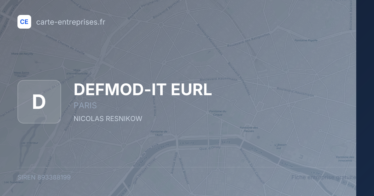 DEFMOD-IT EURL — 893388199 — fiche entreprise