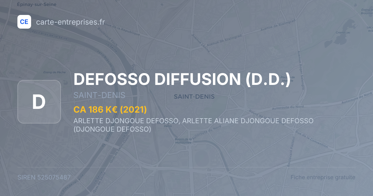 DEFOSSO DIFFUSION (D.D.) — 525075487 — fiche entreprise