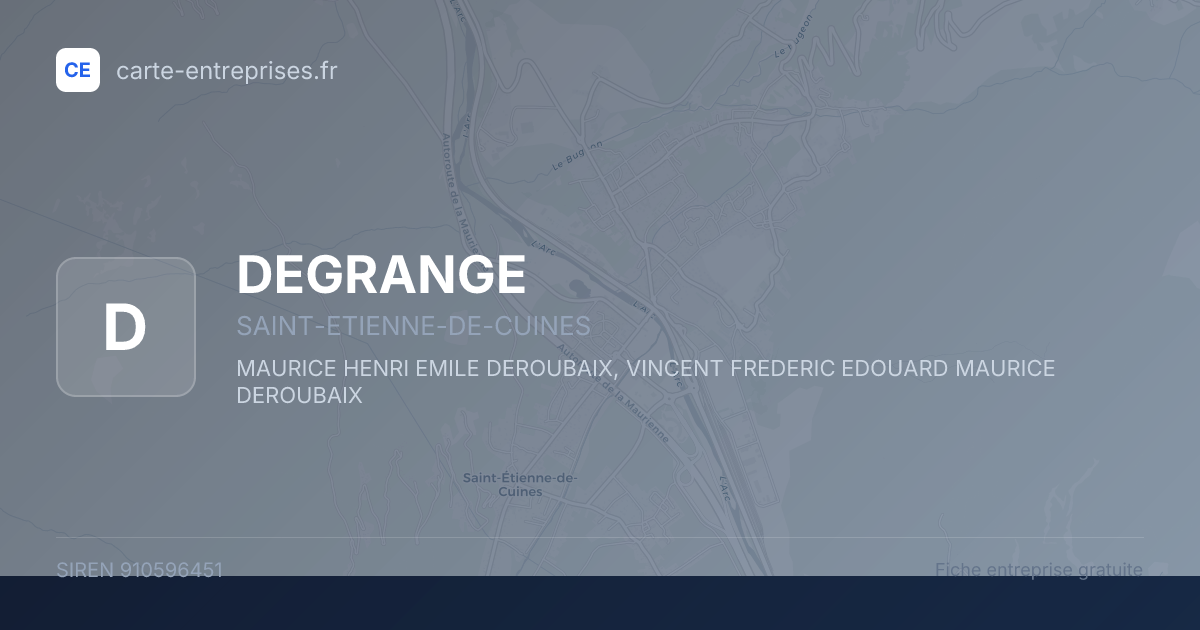 DEGRANGE — 910596451 — fiche entreprise