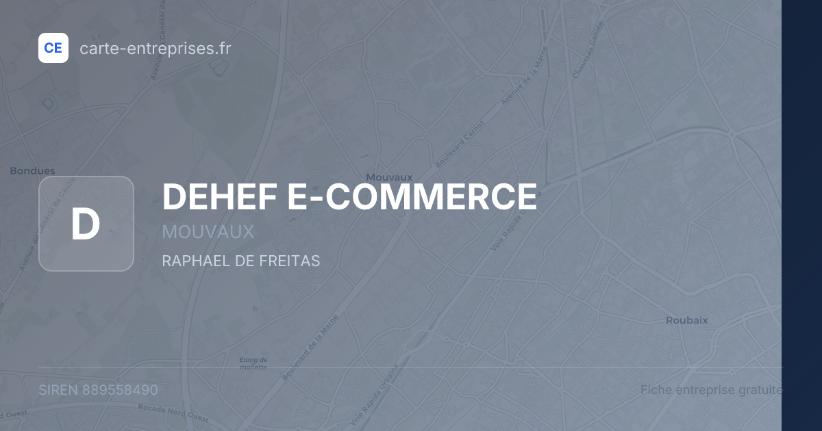 DEHEF E-COMMERCE — 889558490 — fiche entreprise
