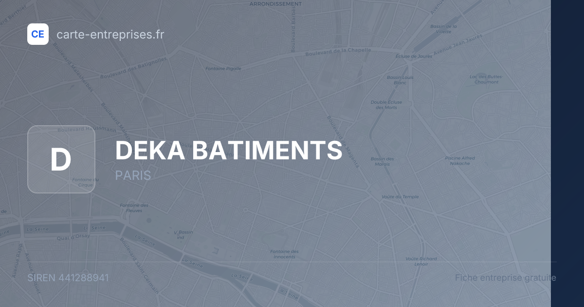 DEKA BATIMENTS — 441288941 — fiche entreprise