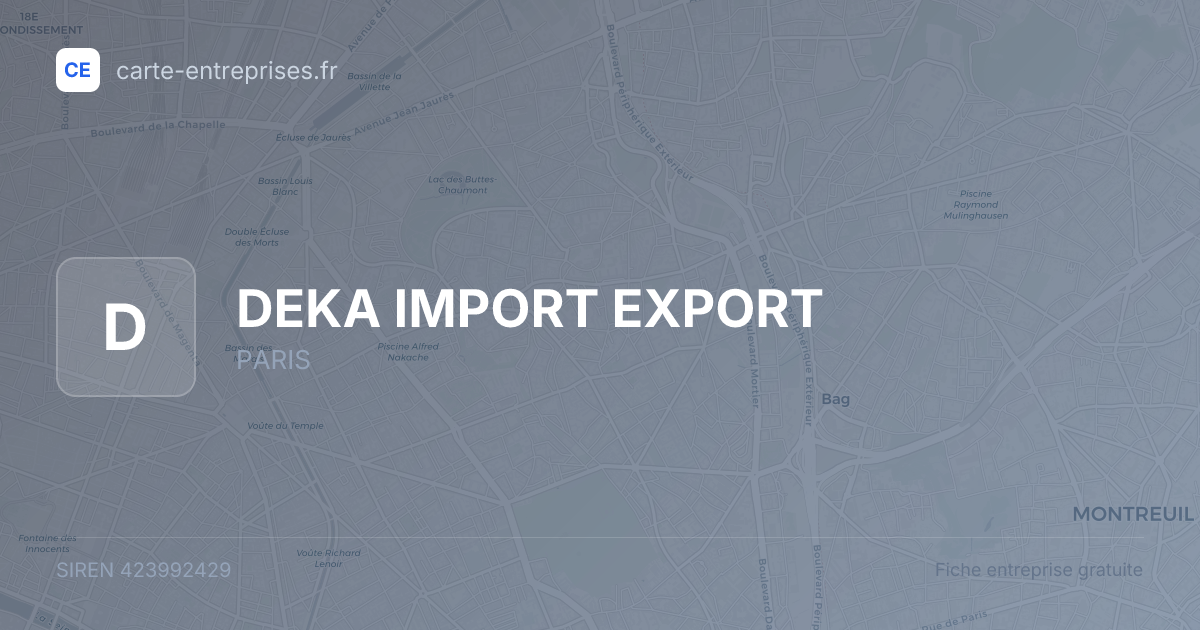 DEKA IMPORT EXPORT — 423992429 — fiche entreprise