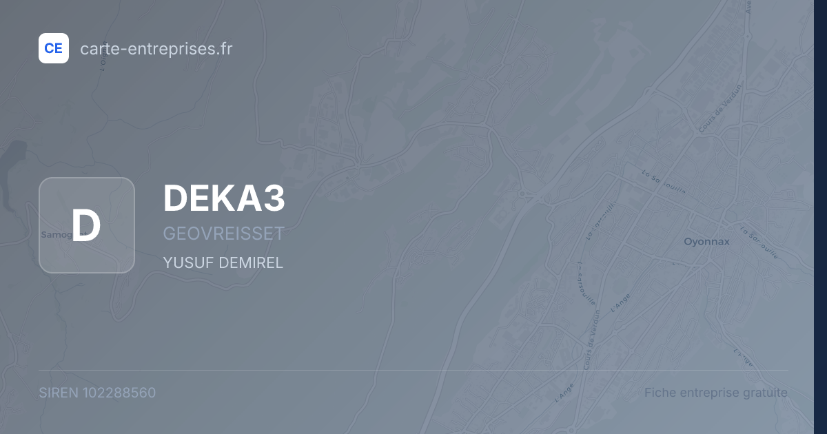 DEKA3 — 102288560 — fiche entreprise