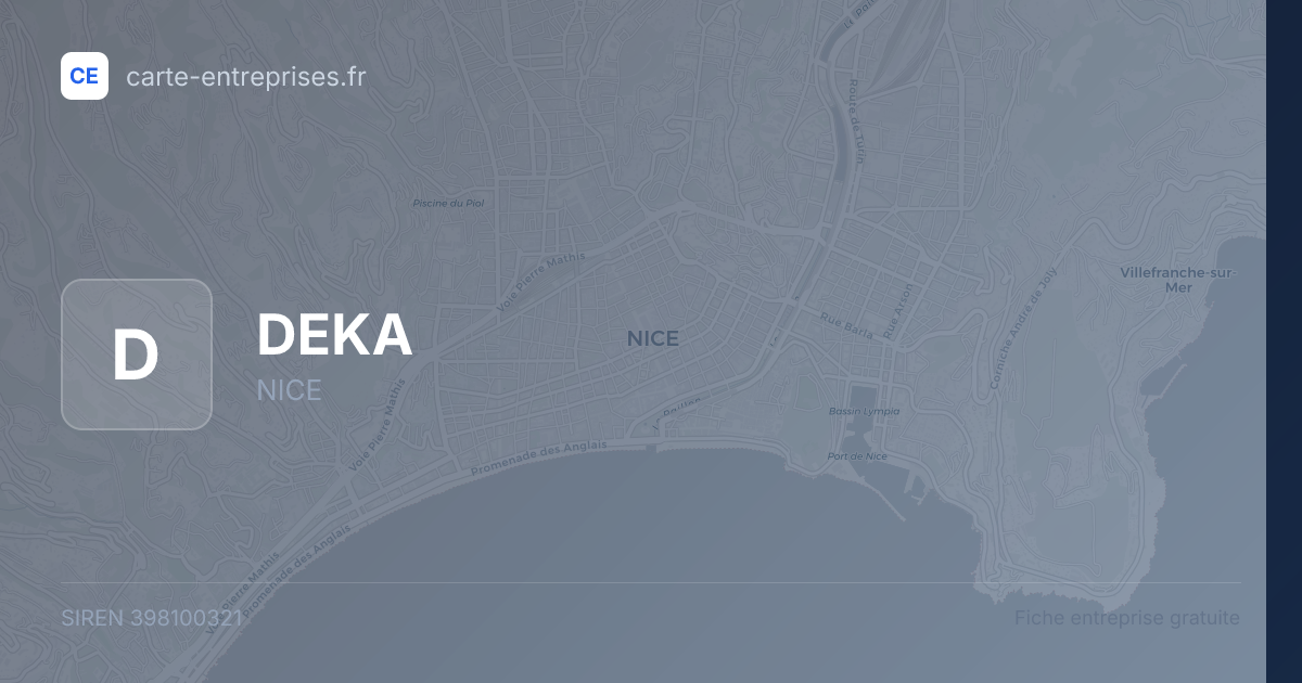 DEKA — 398100321 — fiche entreprise
