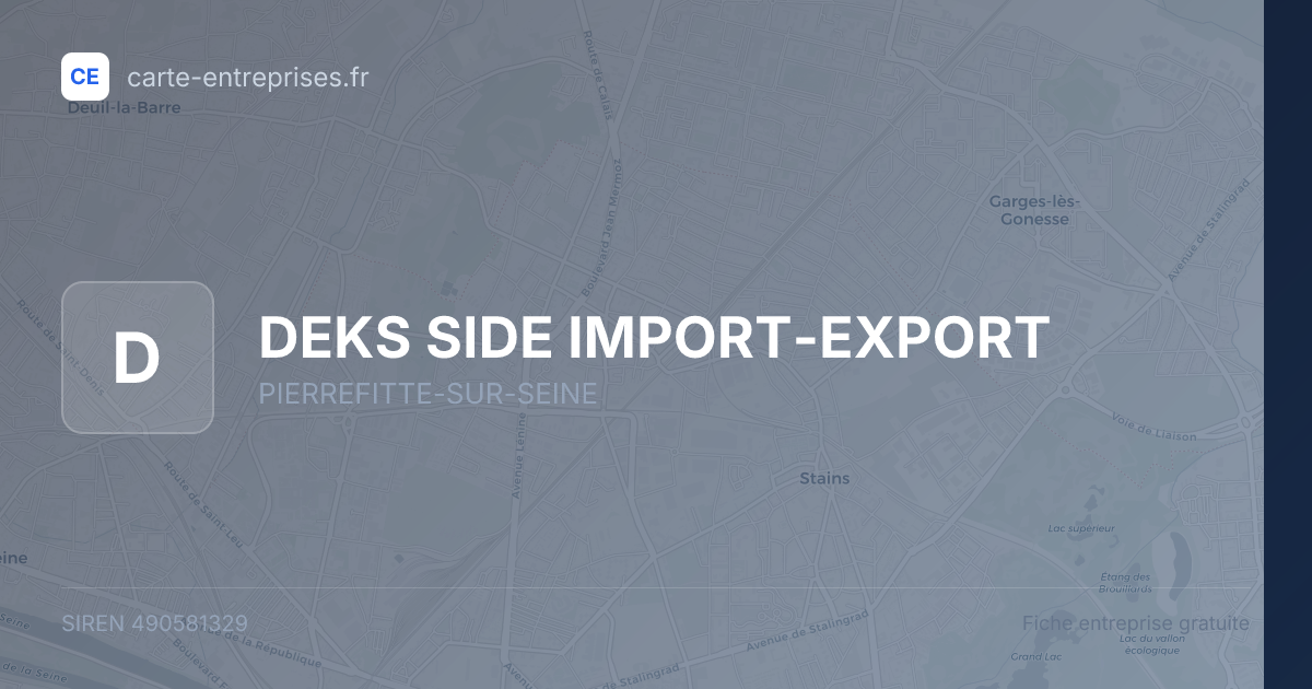 DEKS SIDE IMPORT-EXPORT — 490581329 — fiche entreprise
