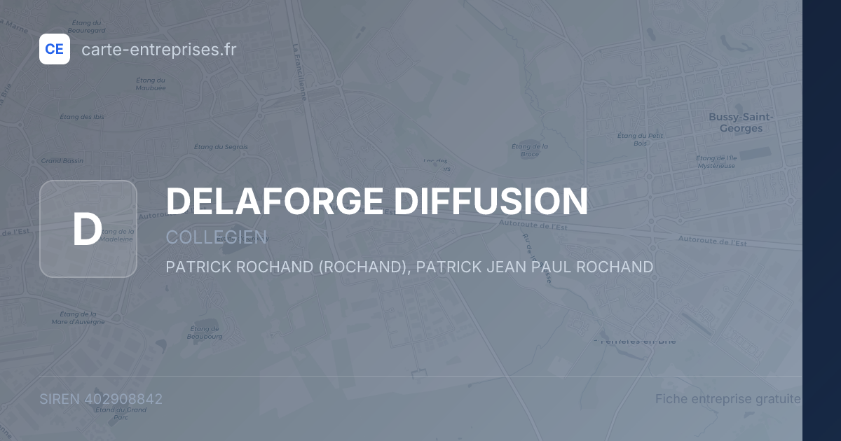 DELAFORGE DIFFUSION — 402908842 — fiche entreprise