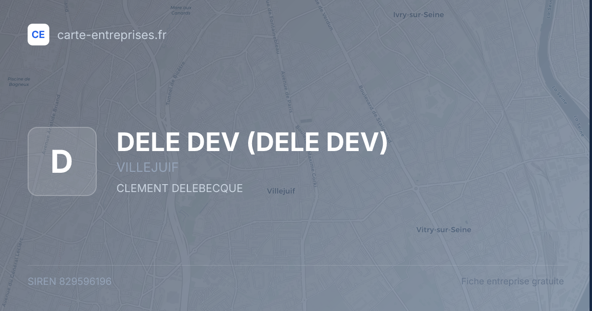 DELE DEV — 829596196 — fiche entreprise