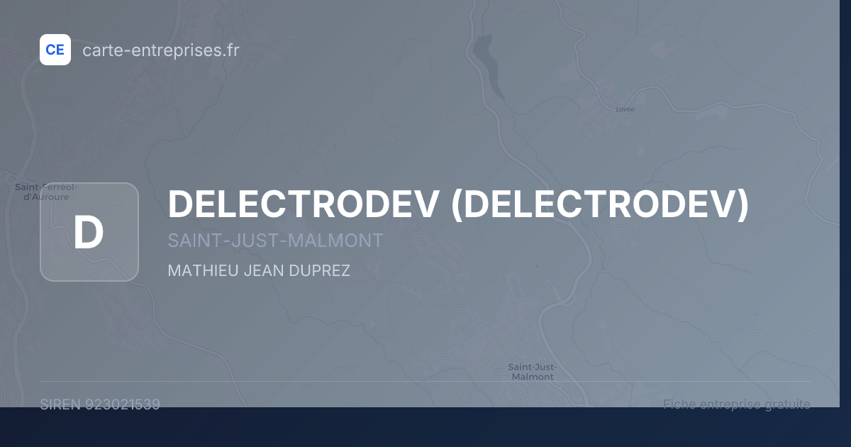 DELECTRODEV — 923021539 — fiche entreprise