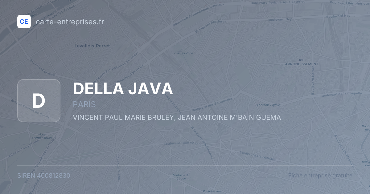 DELLA JAVA — 400812830 — fiche entreprise