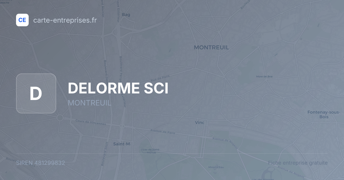 DELORME SCI — 481299832 — fiche entreprise