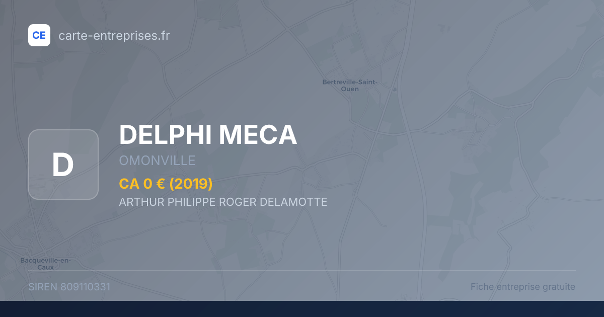 DELPHI MECA — 809110331 — fiche entreprise