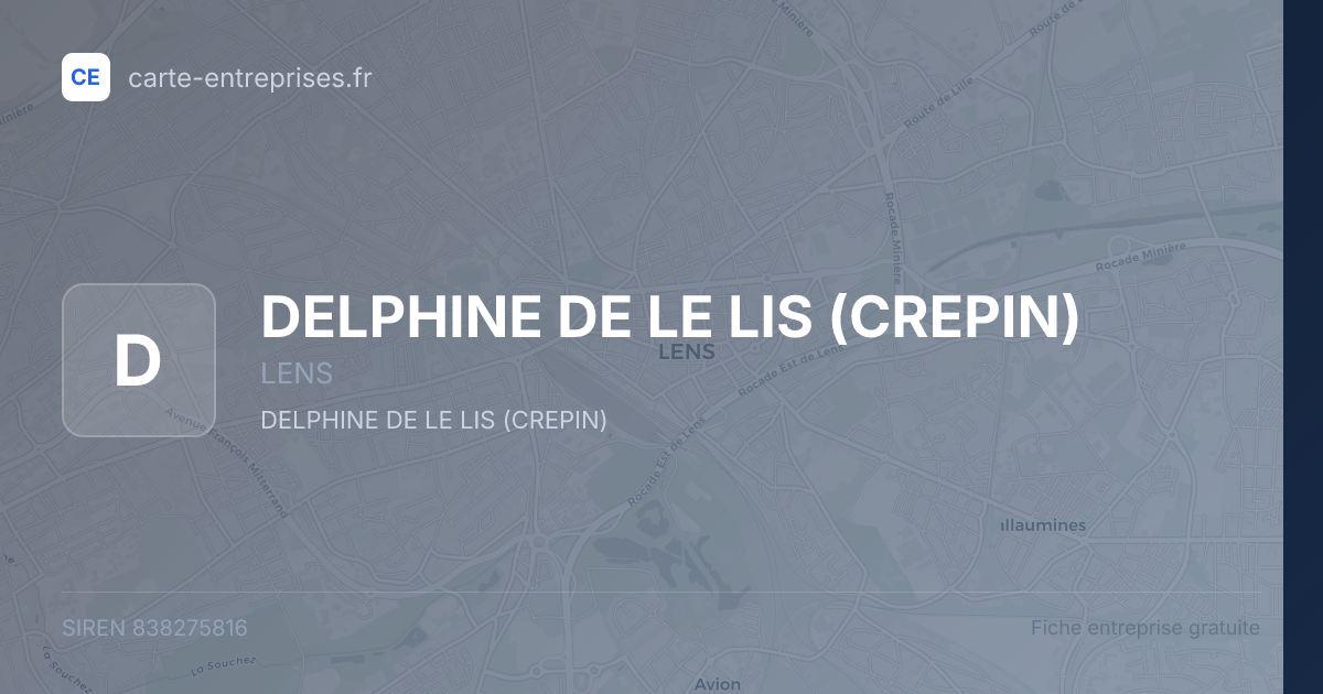 DELPHINE DE LE LIS (CREPIN) — 838275816 — fiche entreprise