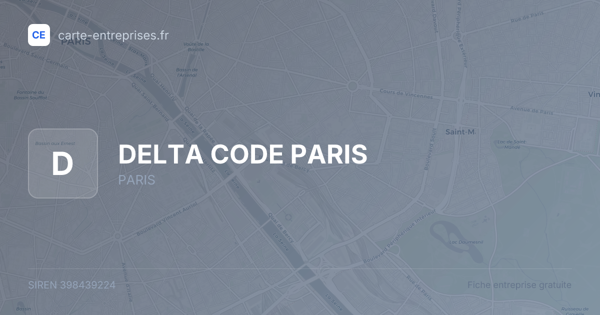 DELTA CODE PARIS — 398439224 — fiche entreprise