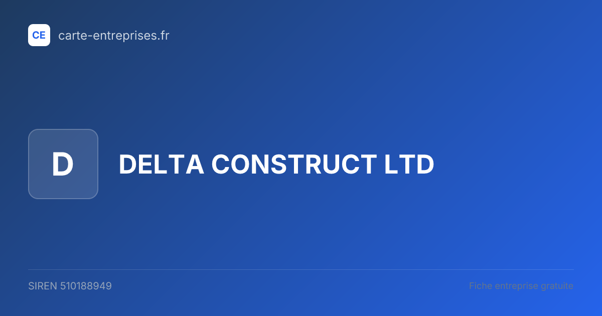 DELTA CONSTRUCT LTD — 510188949 — fiche entreprise