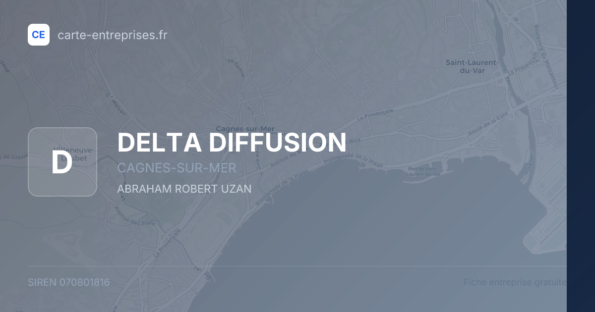 DELTA DIFFUSION — 070801816 — fiche entreprise