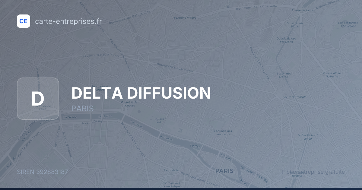DELTA DIFFUSION — 392883187 — fiche entreprise