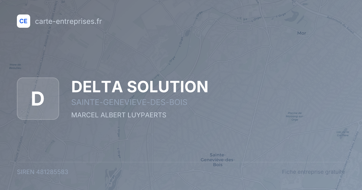 DELTA SOLUTION — 481285583 — fiche entreprise