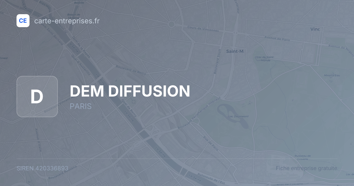 DEM DIFFUSION — 420336893 — fiche entreprise