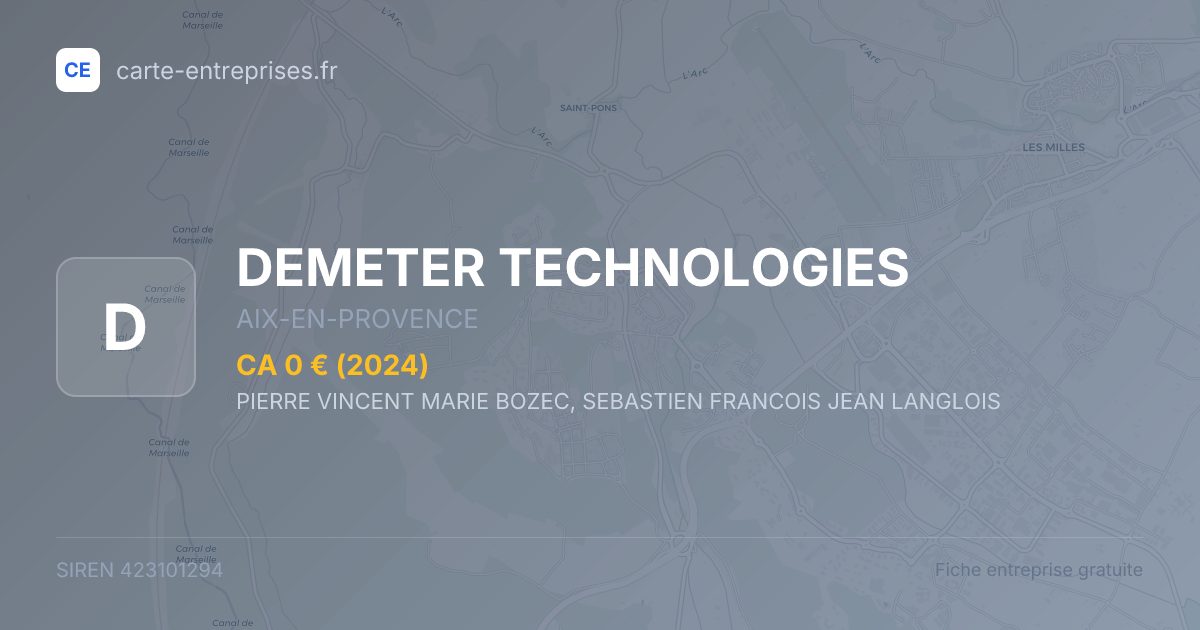 DEMETER TECHNOLOGIES — 423101294 — fiche entreprise