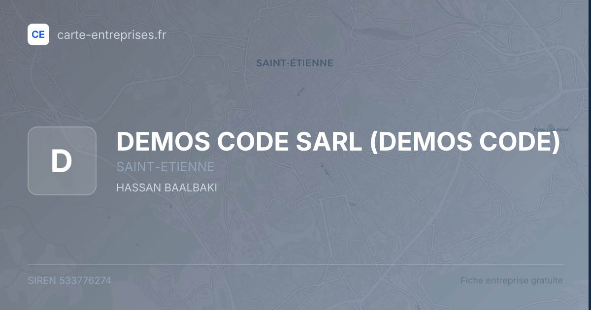 DEMOS CODE SARL (DEMOS CODE) — 533776274 — fiche entreprise