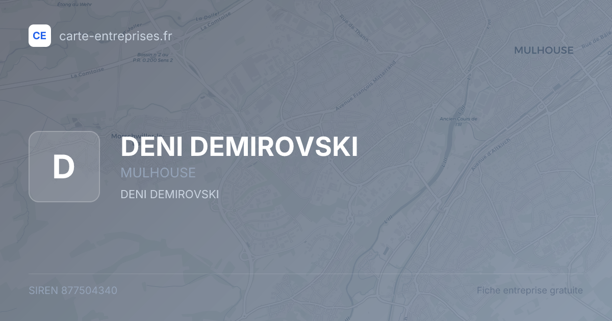 DENI DEMIROVSKI — 877504340 — fiche entreprise