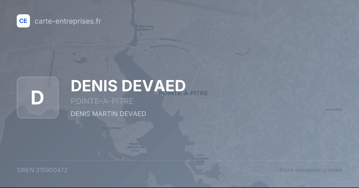DENIS DEVAED — 315900472 — fiche entreprise