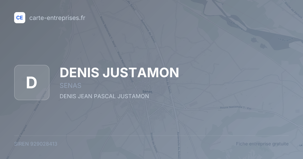 DENIS JUSTAMON — 929028413 — fiche entreprise