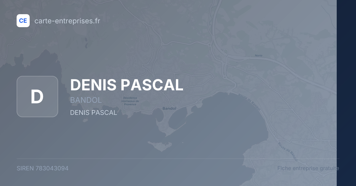 DENIS PASCAL — 783043094 — fiche entreprise