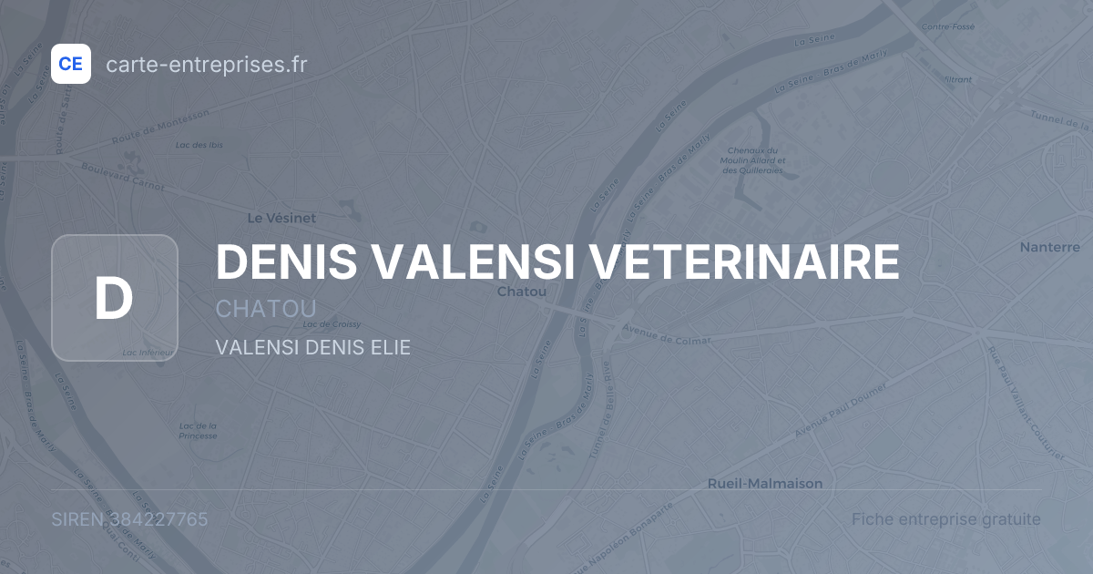 DENIS VALENSI VETERINAIRE — 384227765 — fiche entreprise