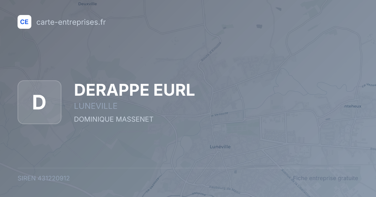DERAPPE EURL — 431220912 — fiche entreprise
