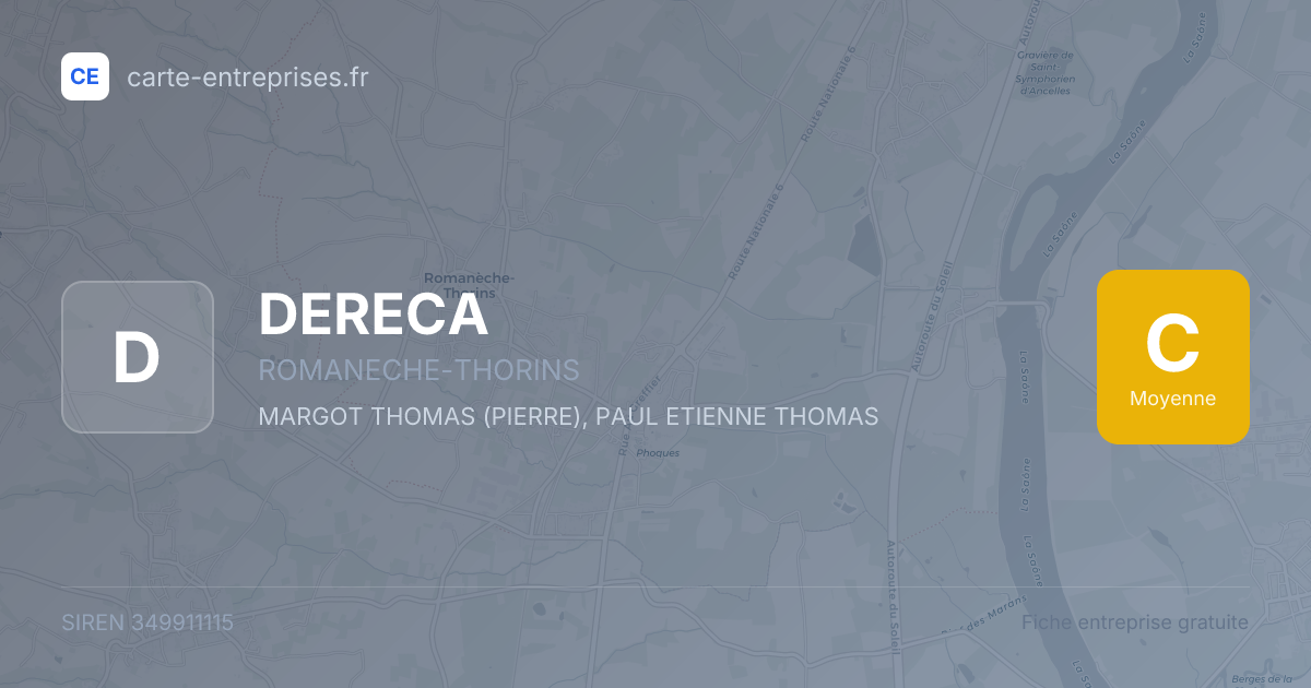 DERECA — 349911115 — fiche entreprise