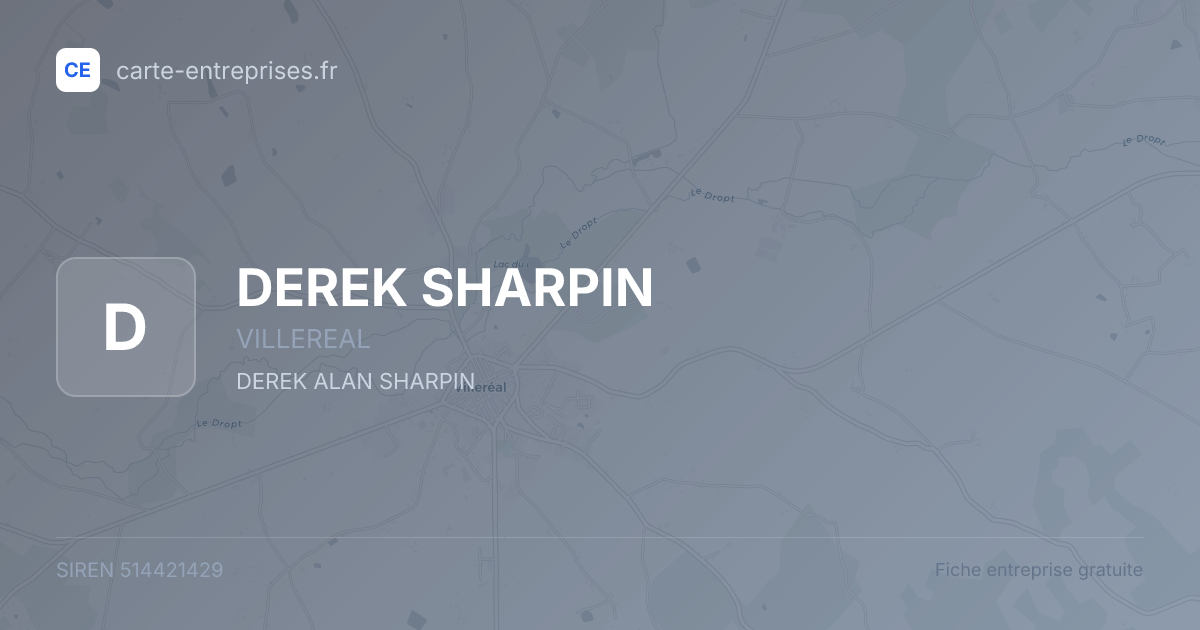 DEREK SHARPIN — 514421429 — fiche entreprise