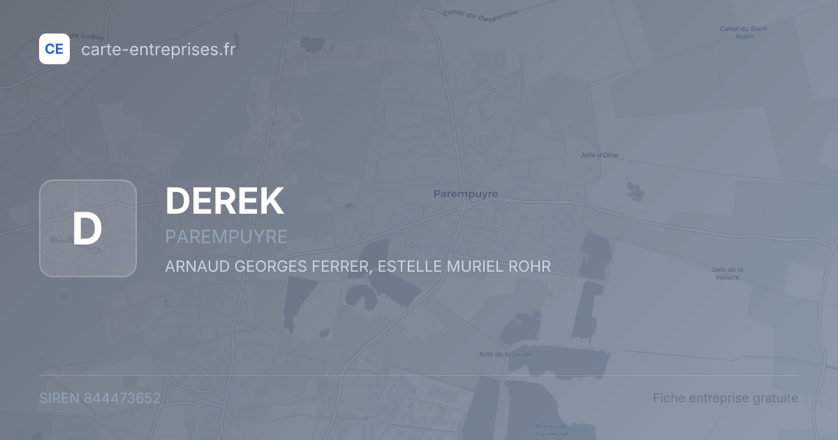 DEREK — 844473652 — fiche entreprise