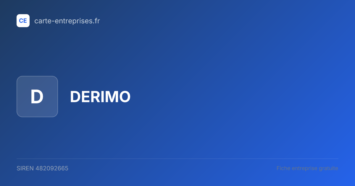 DERIMO — 482092665 — fiche entreprise