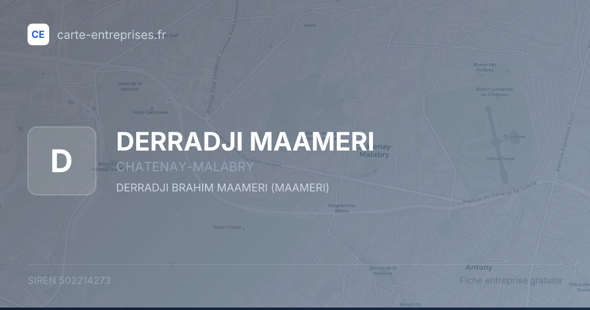 DERRADJI MAAMERI — 502214273 — fiche entreprise