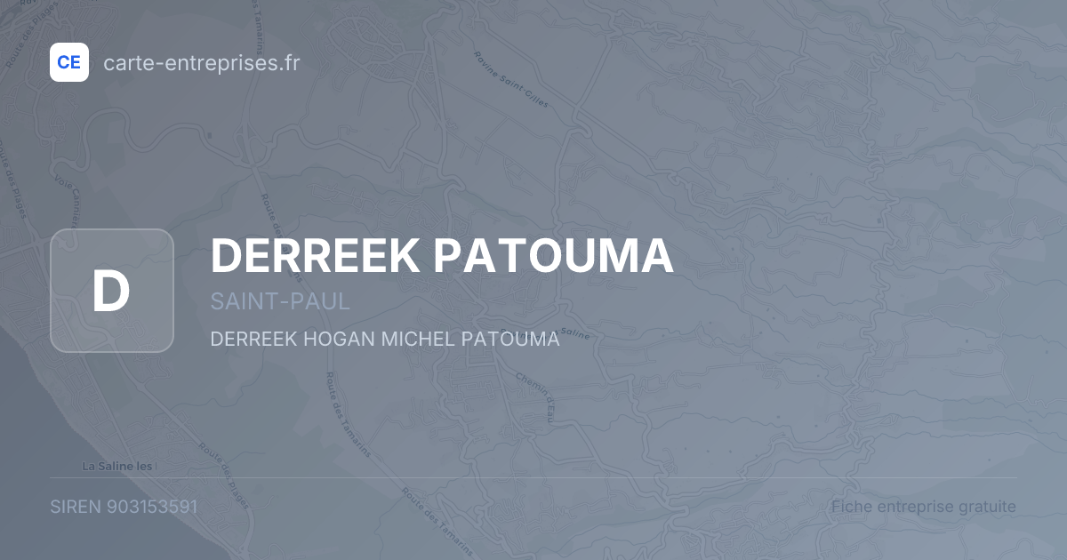 DERREEK PATOUMA — 903153591 — fiche entreprise