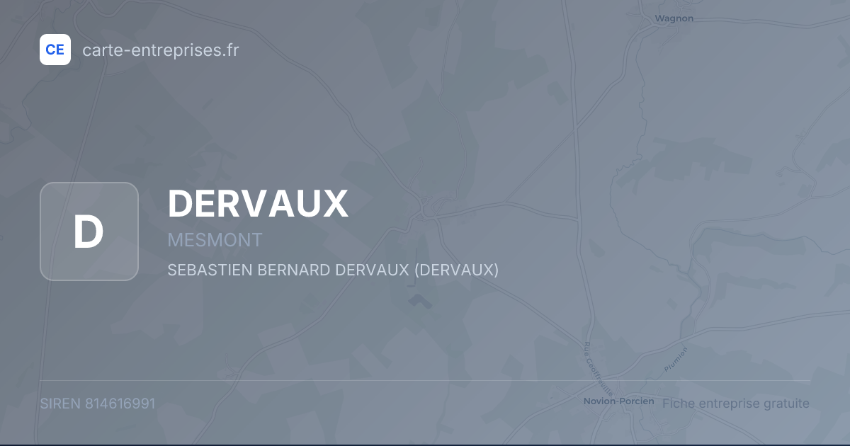 DERVAUX — 814616991 — fiche entreprise