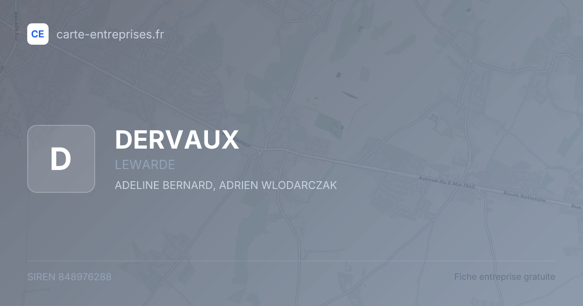 DERVAUX — 848976288 — fiche entreprise