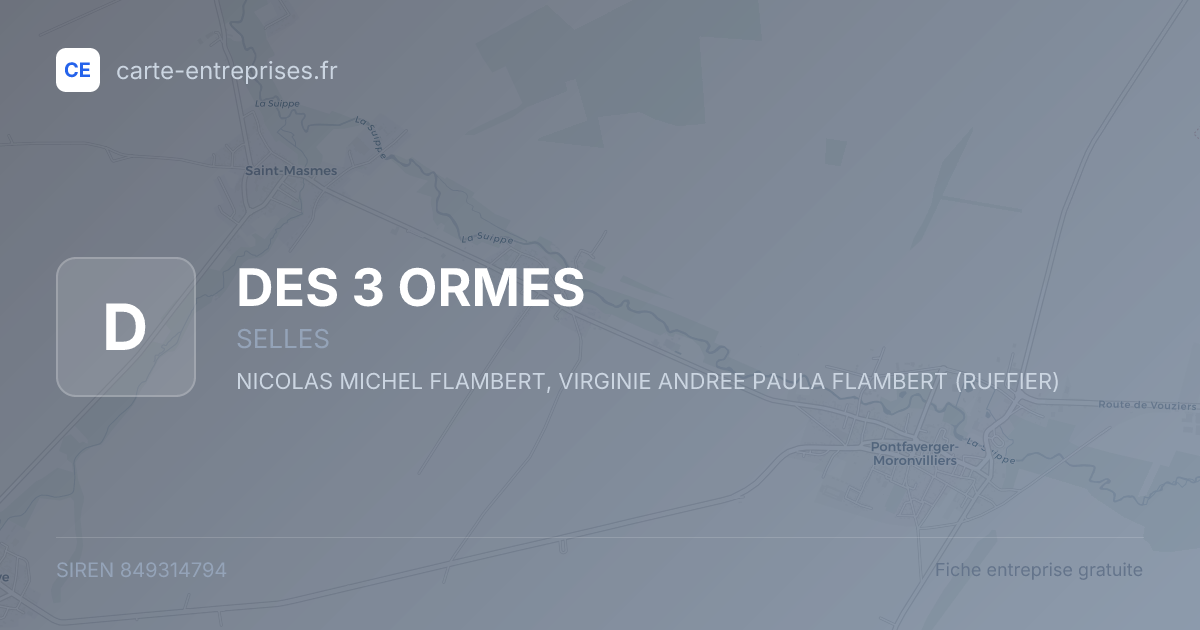 DES 3 ORMES — 849314794 — fiche entreprise